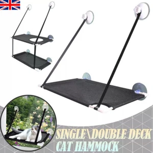 Single /Double Layer Cat Hanging Perch Bed Pet Window Hammocks with Suction Cups - Picture 1 of 16