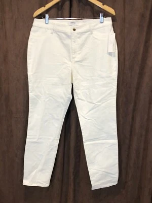 Pantalones Ellen Tracy Denim Ajustados Blanco Terciopelo Algodón Talla 10 32x28 Nuevos Foto 1 de 4