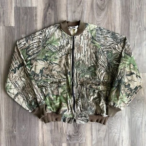 Vintage Duxbak Realtree Camo Bomber Jacket Size XL Outdoor 1980s Camouflage - Picture 1 of 5