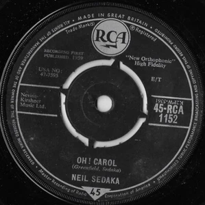 Oh! Carol / One Way Ticket / Neil Sedaka VG+ - Picture 1 of 2