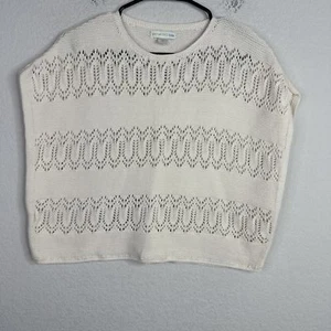 Garnet Hill Sweater Girls Large Beige Knit Pattern Pullover Boho Cottagecore - Picture 1 of 5