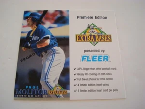 TARJETA PROMOCIONAL FLEER EXTRA BASES 1994 PAUL MOLITOR (BLUE JAYS) - Imagen 1 de 2