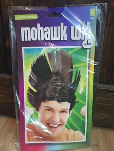 Black Unisex Mohawk Wig Punk Rock Costume Halloween - Picture 1 of 2