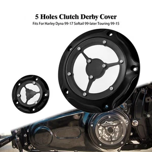 Black Derby Timing Timer Cover set Fit For Touring FLHT FLTR FLHR Dyna Softail - Imagen 1 de 12