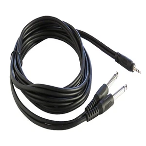 6ft 3.5mm Male Stereo Cable to Dual 1/4-Inch Male Mono Audio Mixer Speaker Cable - Picture 1 of 12