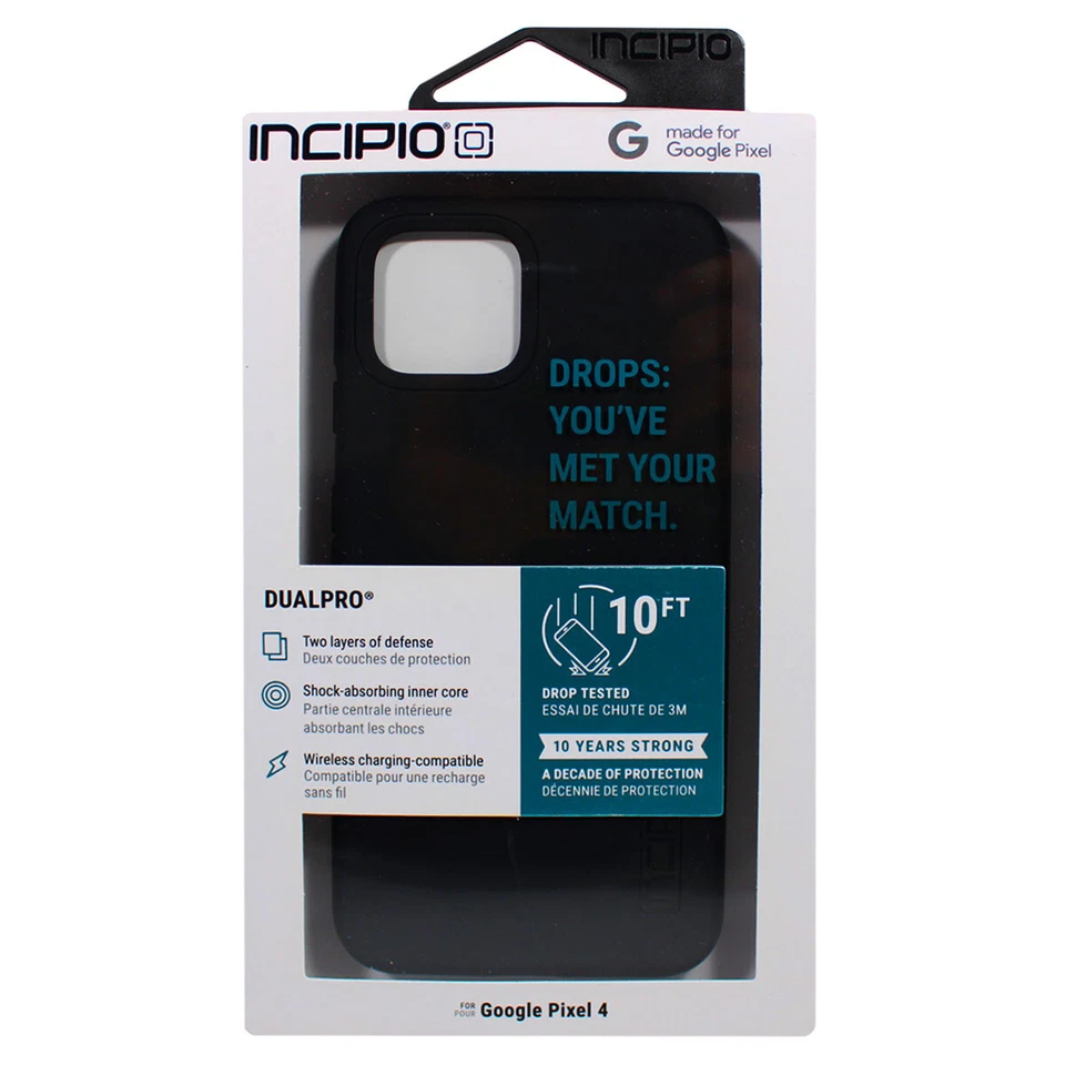 Capa telefone fina resistente Incipio Dualpro Series para Google Pixel 4 - Preta - Imagem 1 de 2