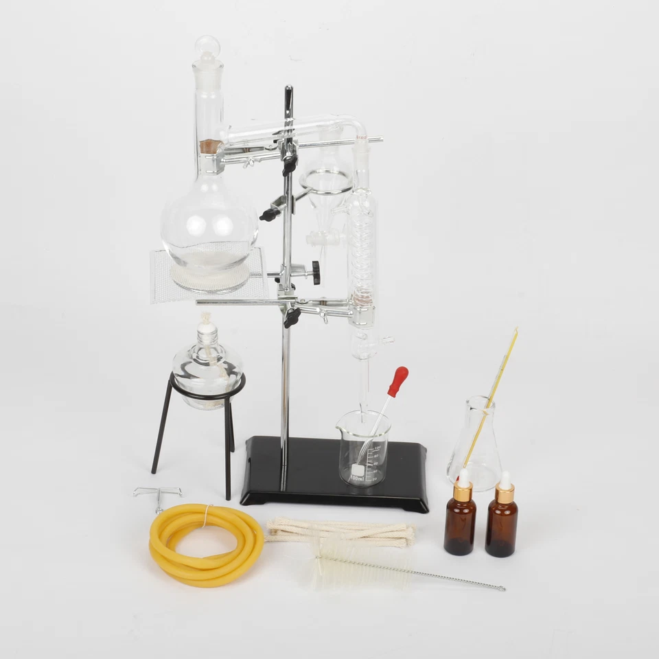 Essential Oil Distillation Kit 500ml Distillation Apparatus Lab Glassware Set - Image 1 of 4