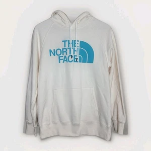 Sudadera con capucha para mujer The North Face con logotipo de media cúpula azul crema mediana - Imagen 1 de 5
