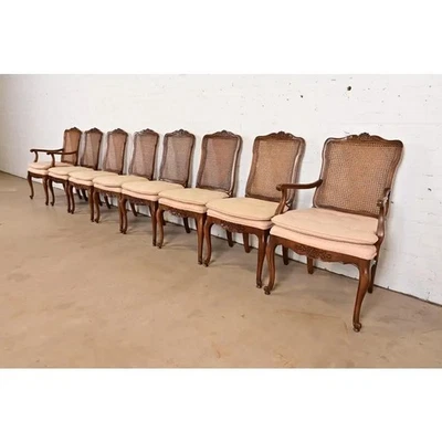 Baker Furniture Style French Provincial Louis XV Dining Chairs, Set of Eight - Image 1 of 4