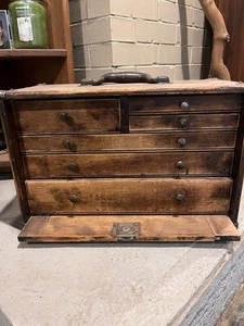 Vintage/Antique Wood  Machinists Tool Chest/Box c1920-1930  - Picture 1 of 22