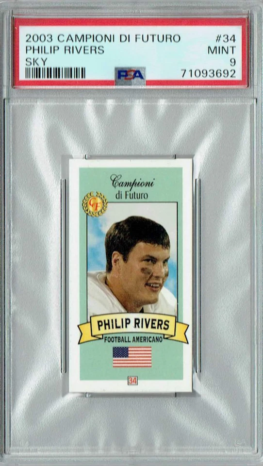 PSA 9 完好 Philip Rivers 2003 Campioni Futuro #34 新秀卡蓝天 SP — 第 1/1 张图片