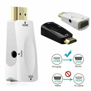 1080P HDMI Male To VGA Female Adapter Video Converter With 3.5mm Audio Output - Afbeelding 1 van 8
