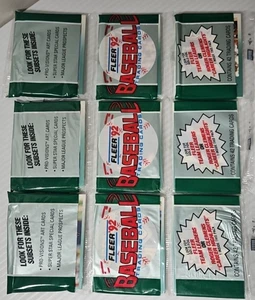 Sealed 1992 Fleer Baseball Rack Pack 3 Pack Lot - Picture 1 of 9