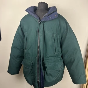 Eddie Bauer Cappotto Giacca X-Large Uomo Verde Good Down Ridge Line - Foto 1 di 14