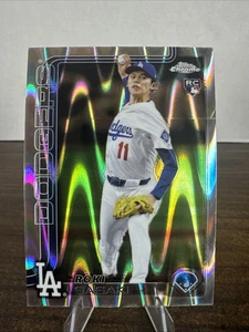 2025 Topps Chrome Baseball Roki Sasaki RC Raywave rifrattore parallelo #217 - Foto 1 di 10