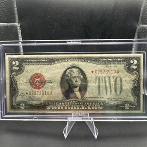 $2 Dollar Bill Red Seal 1928 D Series Replacement Star Note Federal Reserve Note - Picture 1 of 12
