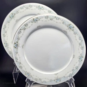 Noritake Brookfield Dinner Plates 10.5in Set of 2 White Blue Floral 3193 - Picture 1 of 10