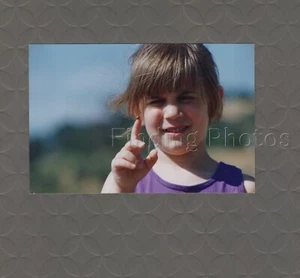 Original Found VINTAGE Color Photograph Girl posed with laday Bug C2710 - Picture 1 of 1