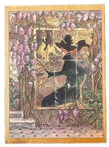 Glyzinie Plakat 1900er Stil Reklame Reklame französische Sprache Holz Stempel - Bild 1 von 5