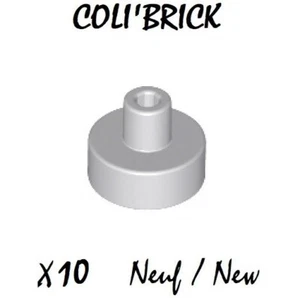 Lego 20482 - 10x Fliese rund 1x1 mit Stange und Stifthalter hell bläulich grau - NEU - Bild 1 von 1