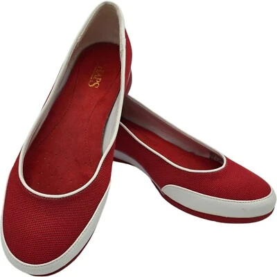Zapatos de ballet Chaps para mujer de lona Charleen sin cordones rojos blancos talla 7,5B  Foto 1 de 4