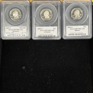 2003-S Clad Proof State Quarter Lot. 3 PCGS PR70 DCAM-State Flags See Descrip - Picture 1 of 2