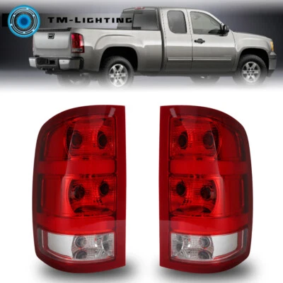 Left&Right Side Tail Light For 2007-2013 GMC Sierra 1500 2500 3500HD Tail Lamp - Image 1 of 4