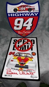 Lot of 2 vtg signs Wincraft Nascar Plastic Sign Bill Elliott vintage - Picture 1 of 7