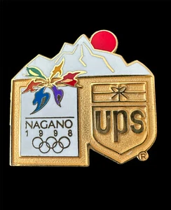 1998 Olympic Pin ~ Nagano Winter Games ~ Sponsor ~ ups ~ Games & Sponsor Logo - Picture 1 of 5