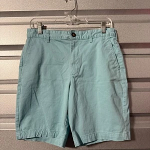 George Chino Shorts Mens 30 Aque Cotton Mid Rise Casual Flat Front Comfort Fit - Picture 1 of 6