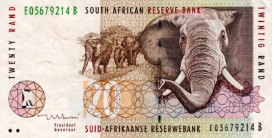 South Africa 20 Rand ND(1999) VF+ Banknote P-124b Prefix EQ Mboweni Sig. - Image 1 of 2