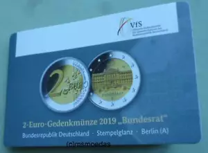 Alemania 2 euros 2019 Bundesrat Coin-Card A Berlín moneda conmemorativa - Imagen 1 de 3