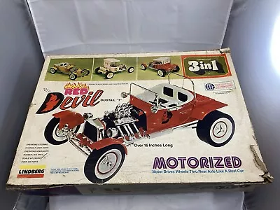 Rare Lindberg 674M Red Devil Bobtail "T" Motorized 1/8 (Read Description) - Image 1 of 4