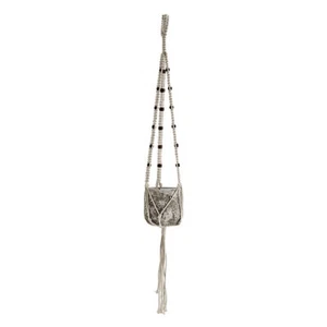 Planta Cuerda Soporte Blanco Hecho a Mano Trenzado Jute Con Cuentas Por - Imagen 1 de 3