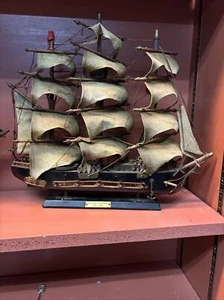 Vintage Wood Model Ship Fragata Espanola Ano 1780 Spanish War Ship - Picture 1 of 9
