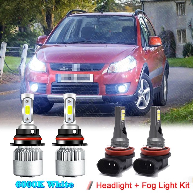 Para Suzuki SX4 2007-2013 4X Combo 9007 + H11 Faros LED Bombillas antiniebla altas/bajas Foto 1 de 4