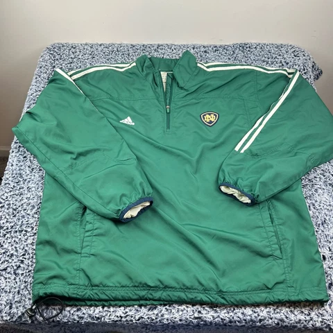 Adidas Notre Dame Fighting Irish 1/4 Zip Pullover Windbreaker Jacket Mens XL Cover