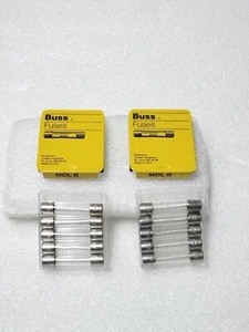 10 Pcs.-Bussman MDL 054 Time-Delay 8Amp 250 V, MDL 8, (2 Packs of 5 ea.) N£W - Picture 1 of 4