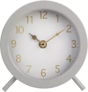 Home Essentials & Beyond 45541 6 in. Cool Grey Concrete Metal Table Clock - Picture 1 of 1