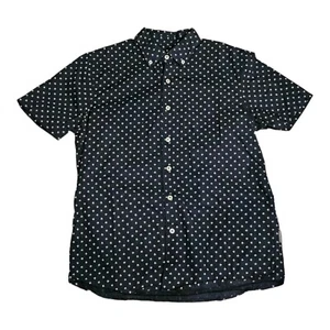 Peter Werth Mens Button Down Shirt Blue Roller Floral Short Sleeve Cotton Medium - Picture 1 of 7