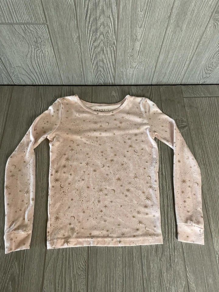 Danskin Girls Size 10 Pink Gold Star Casual Polyester Shirt Long Sleeve - Image 1 of 4