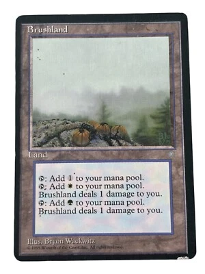 MTG Brushland Ice Age Moderate Play MP Regular Vintage Old School Magic - Image 1 of 4