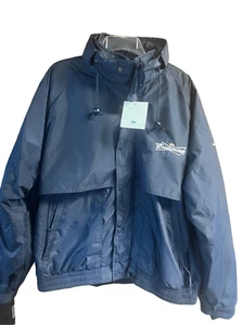 Budweiser Bomber Jacket Sz L Navy Blue Tri Mountain NWT - Picture 1 of 7