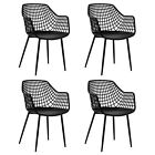 4pcs Modern Dining Chair Set Indoor Patio Heavy Duty Chairs With Backrest