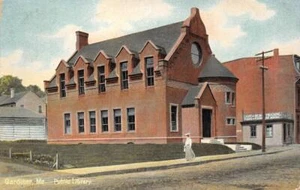 Public Library GARDINER, MAINE Kennebec County c1910s CH Beane Vintage Postcard - Picture 1 of 2