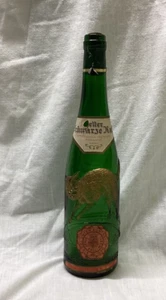 Zeller Schwarze Katz German Wine Bottle w Gold Color Embossed Cat w Labels - Picture 1 of 6