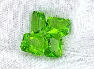 One 9x7 Lab-Created Emerald Cut Bright Fluorescent Apple Green Quartz EBS4284 - Picture 1 of 1