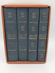 VTG 1956 James R Newman The World of Mathematics 4 Volume Box Set W/Slip Cover - Foto 1 di 9
