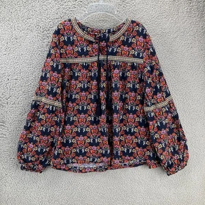 Floral Peasant Top Blouse Womens XL-XXL Embroidered Boho Festival Tassels READ - Picture 1 of 12