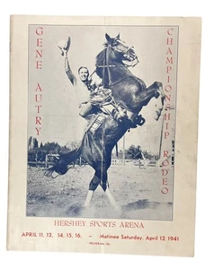 De colección 1941 Gene Autry Championship Rodeo Hershey Sports Arena Programa Temprano - Imagen 1 de 6